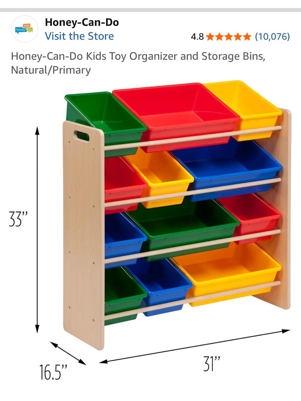 Honey-can-do Toy Storage Organizer With Bins